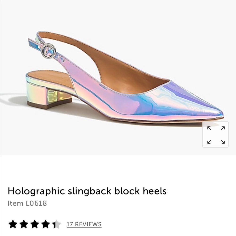 J. Crew Holographic Slingback Sandals NWT